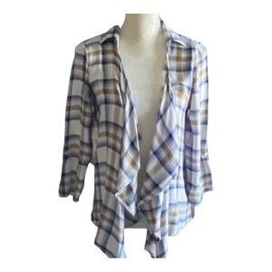 DAYTRIP-FLANNEL OPEN FRONT TOP-SIZE SMALL